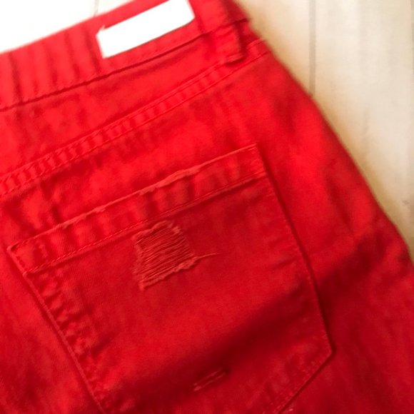 Blank High Rise Distressed Look Red Shorts Size 28" - Picture 7 of 7
